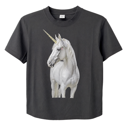 Black unicorn graphic T-shirt